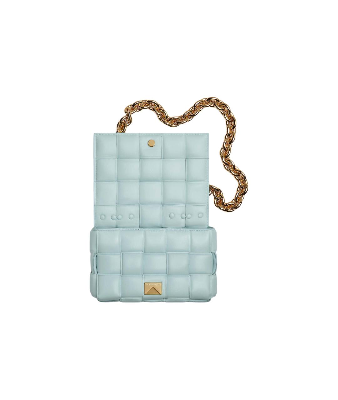 BOTTEGA VENETA Голубая кожаная сумка через плечо, фото 4