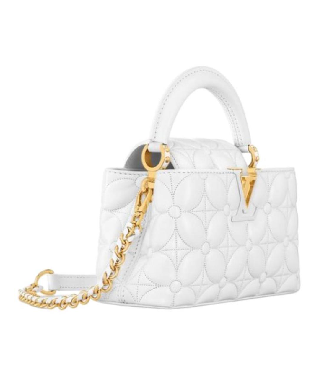LOUIS VUITTON Белая кожаная сумка через плечо, фото 2