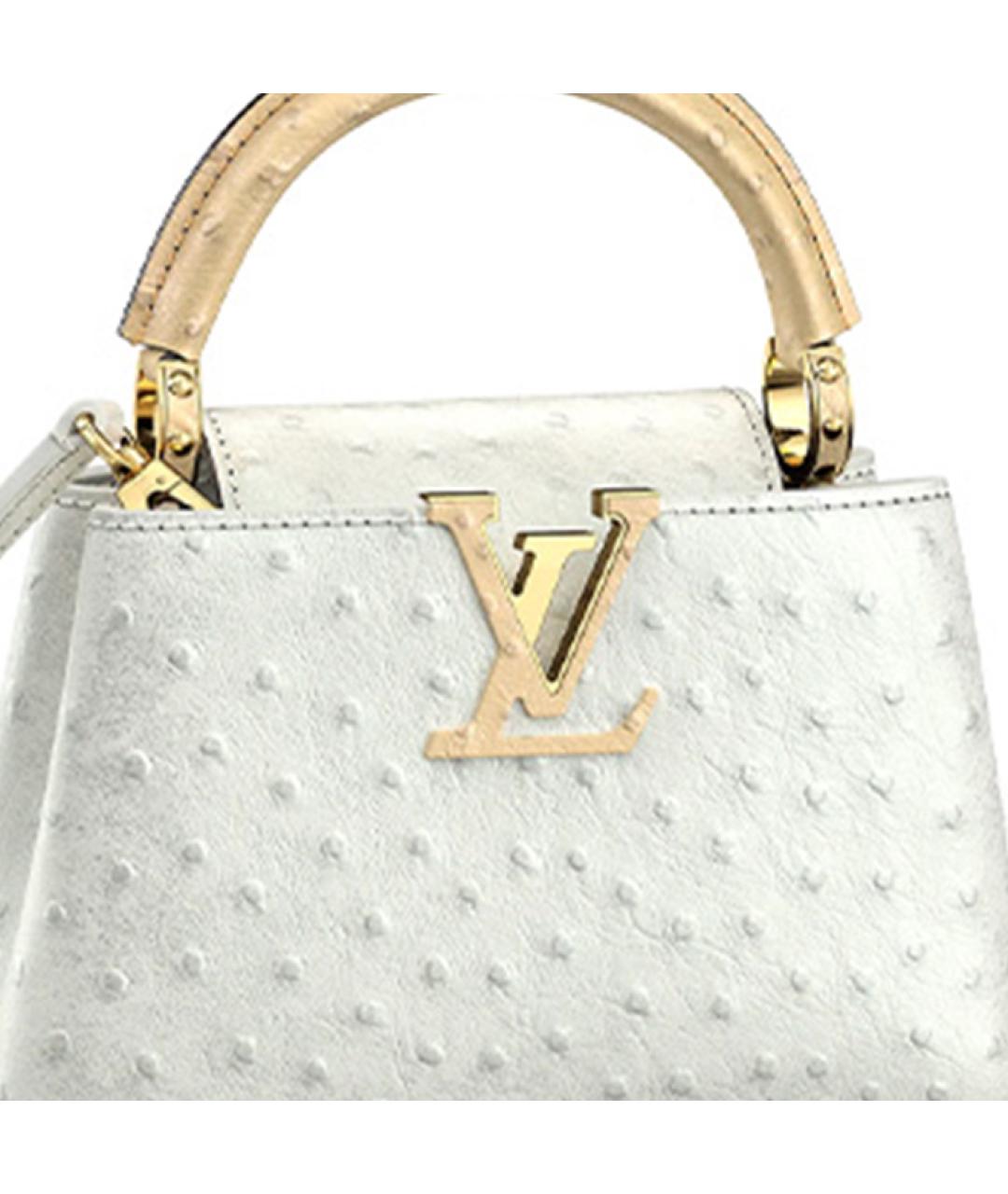 LOUIS VUITTON Белая кожаная сумка через плечо, фото 5