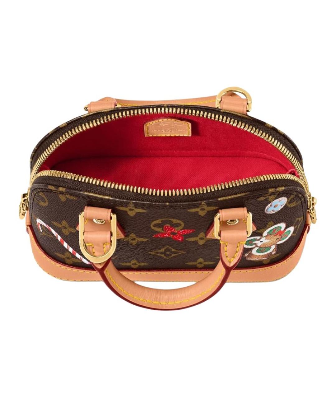 LOUIS VUITTON Коричневая кожаная сумка через плечо, фото 4