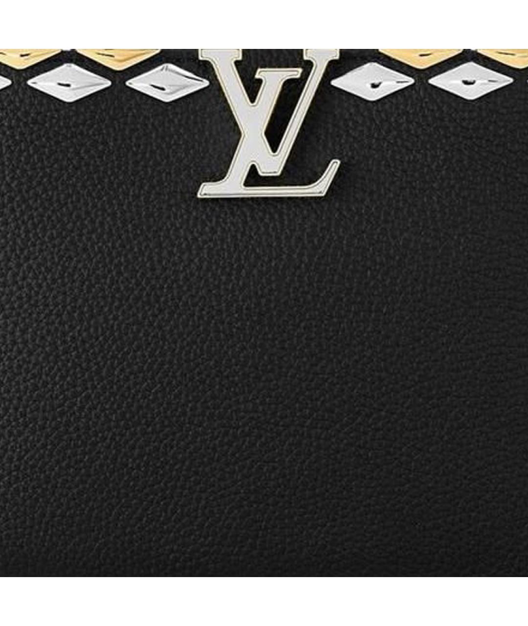 LOUIS VUITTON Черная кожаная сумка через плечо, фото 4