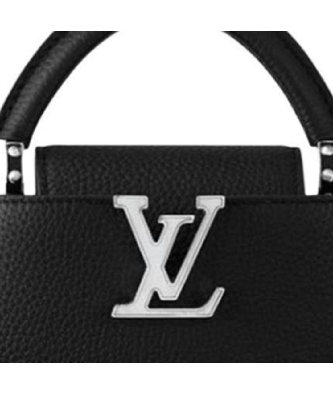 LOUIS VUITTON Черная кожаная сумка через плечо, фото 4