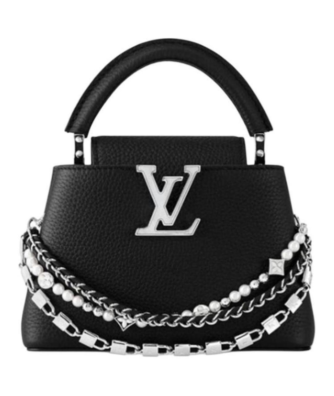 LOUIS VUITTON Черная кожаная сумка через плечо, фото 1