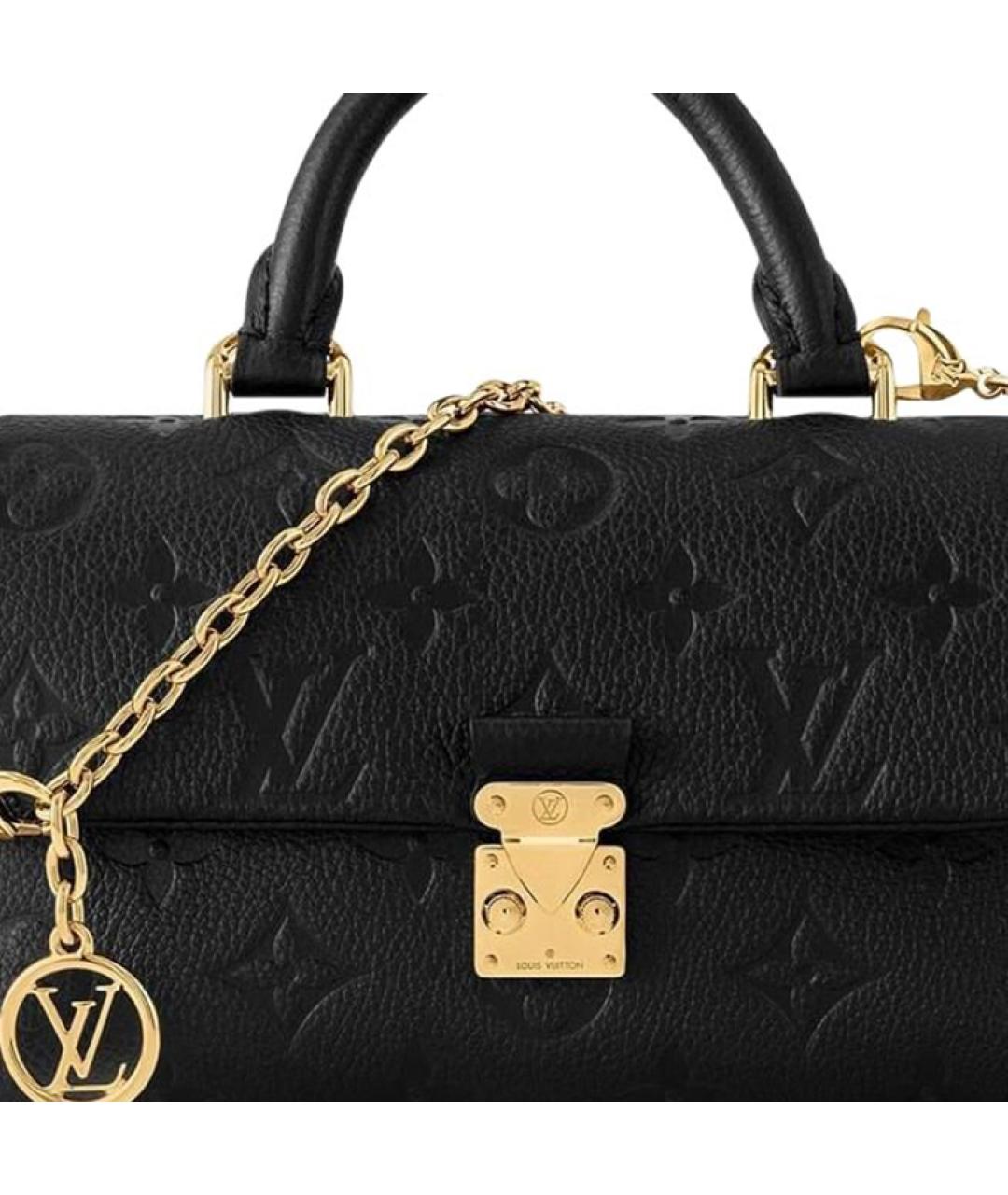 LOUIS VUITTON Черная кожаная сумка через плечо, фото 4