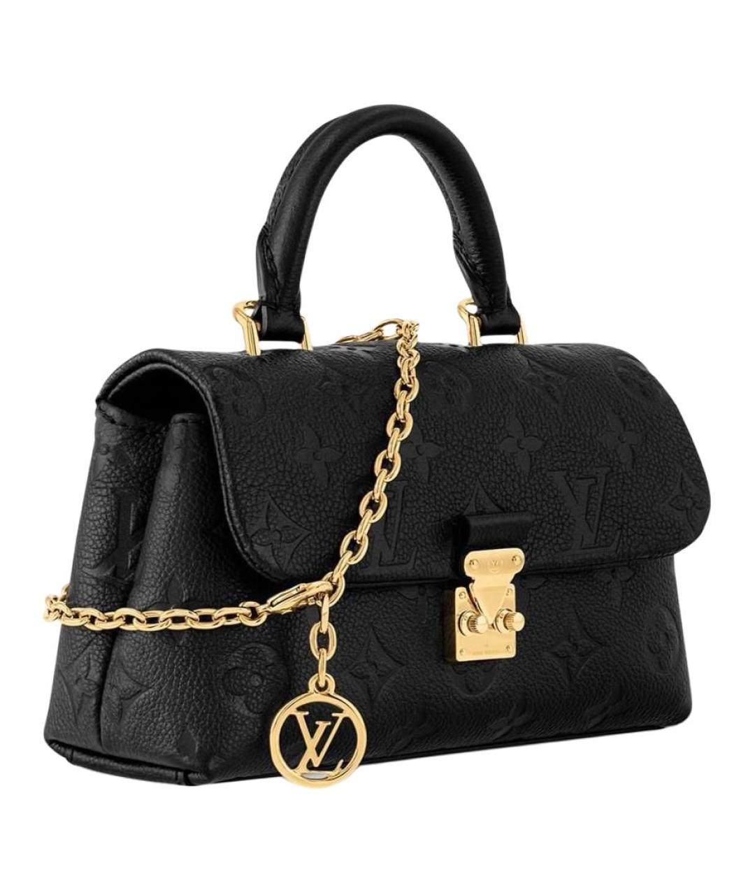 LOUIS VUITTON Черная кожаная сумка через плечо, фото 2