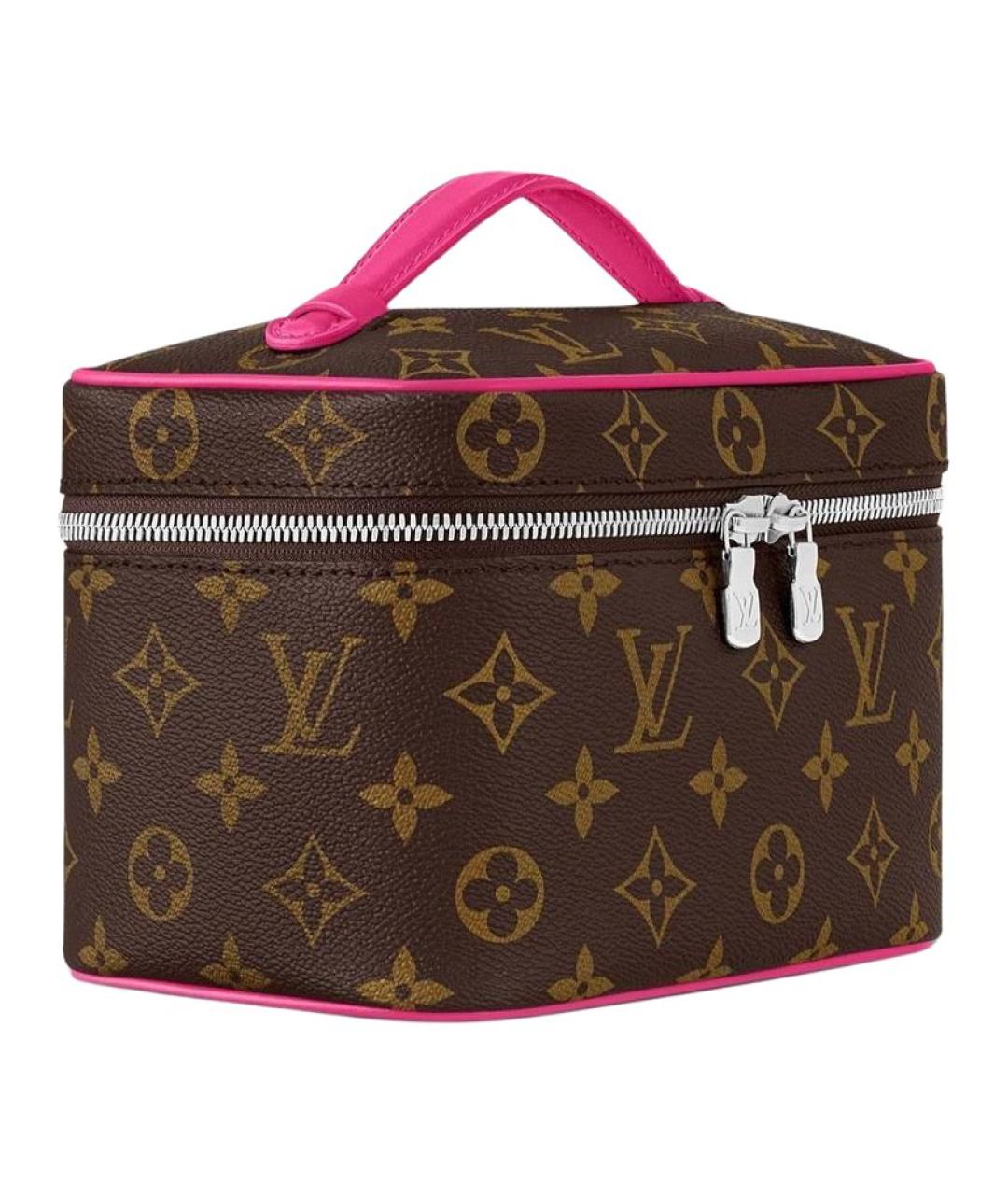 LOUIS VUITTON Коричневая кожаная косметичка, фото 2