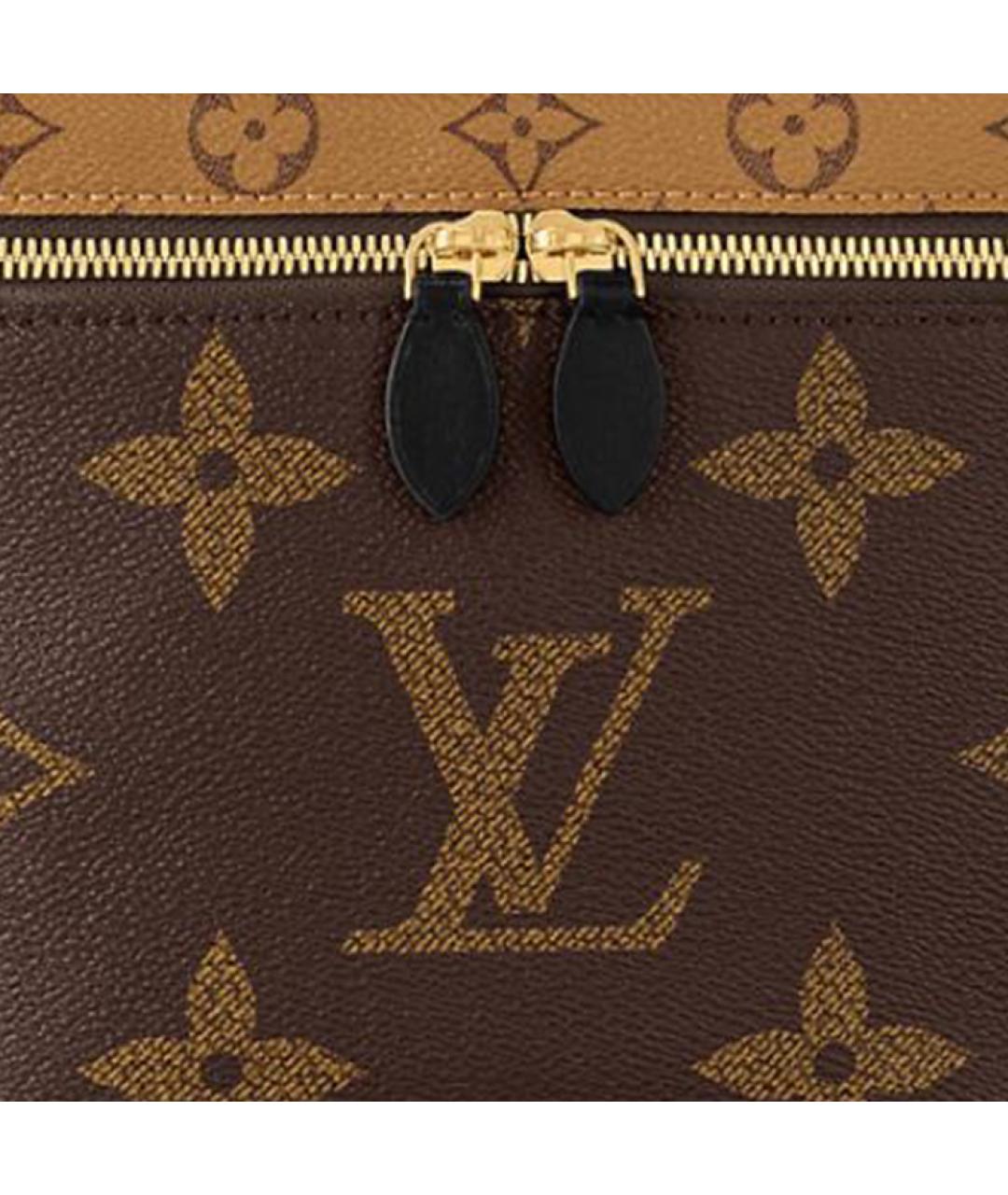 LOUIS VUITTON Коричневая кожаная косметичка, фото 4