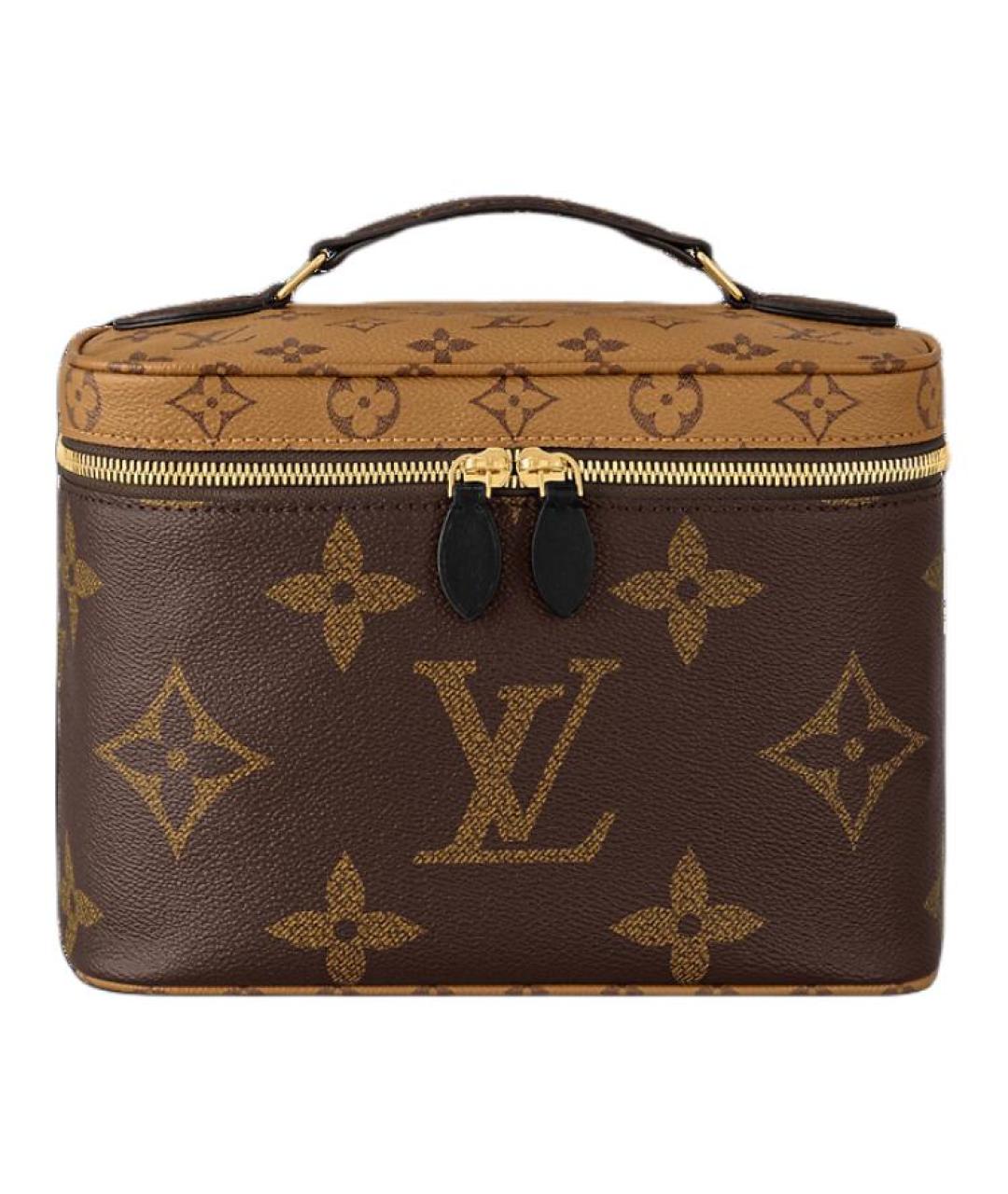 LOUIS VUITTON Коричневая кожаная косметичка, фото 1