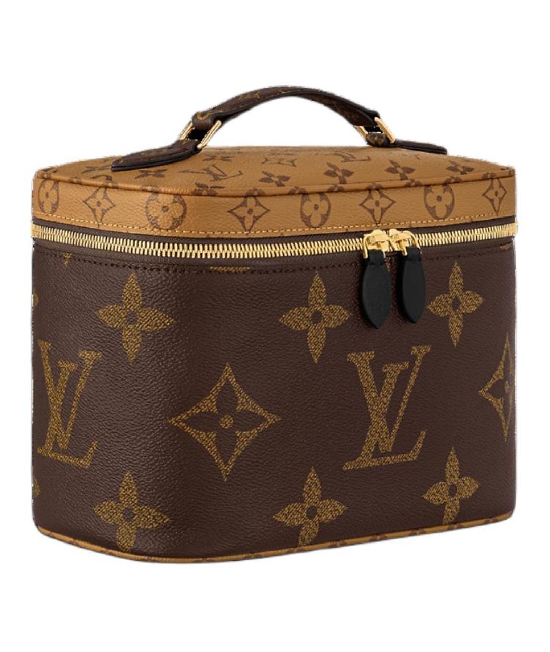 LOUIS VUITTON Коричневая кожаная косметичка, фото 2