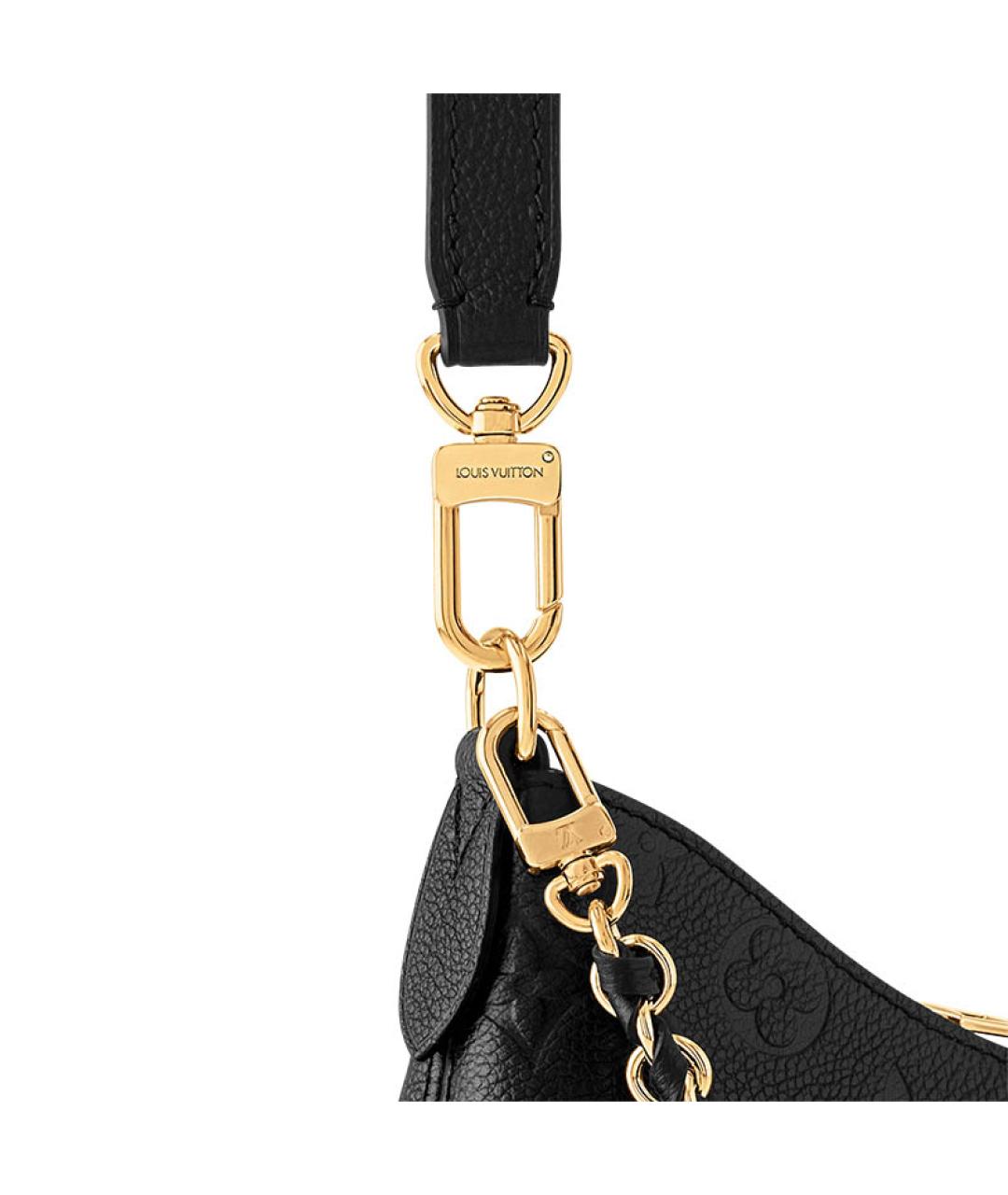 LOUIS VUITTON Черная кожаная сумка через плечо, фото 5