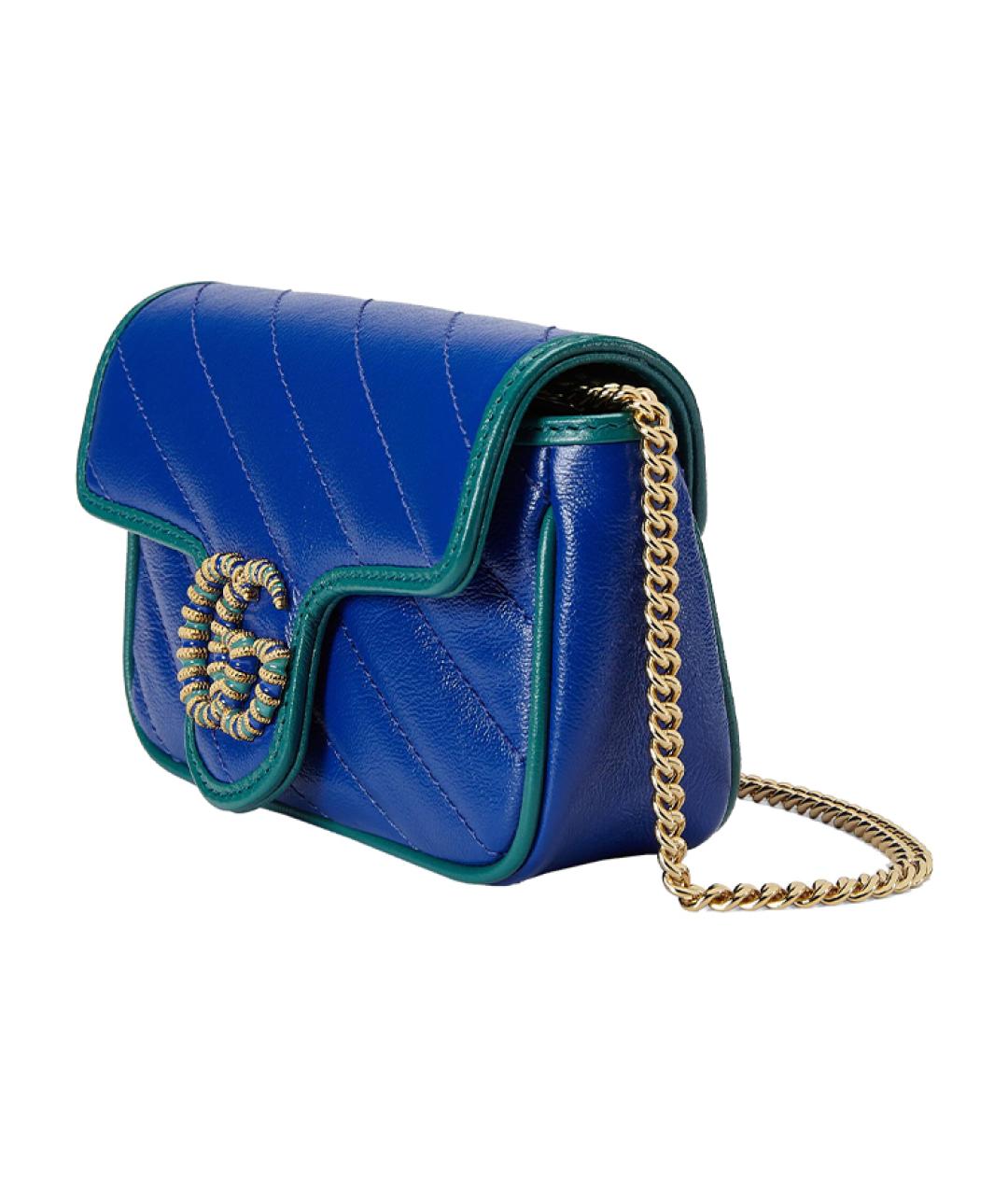 GUCCI Синяя кожаная сумка через плечо, фото 2