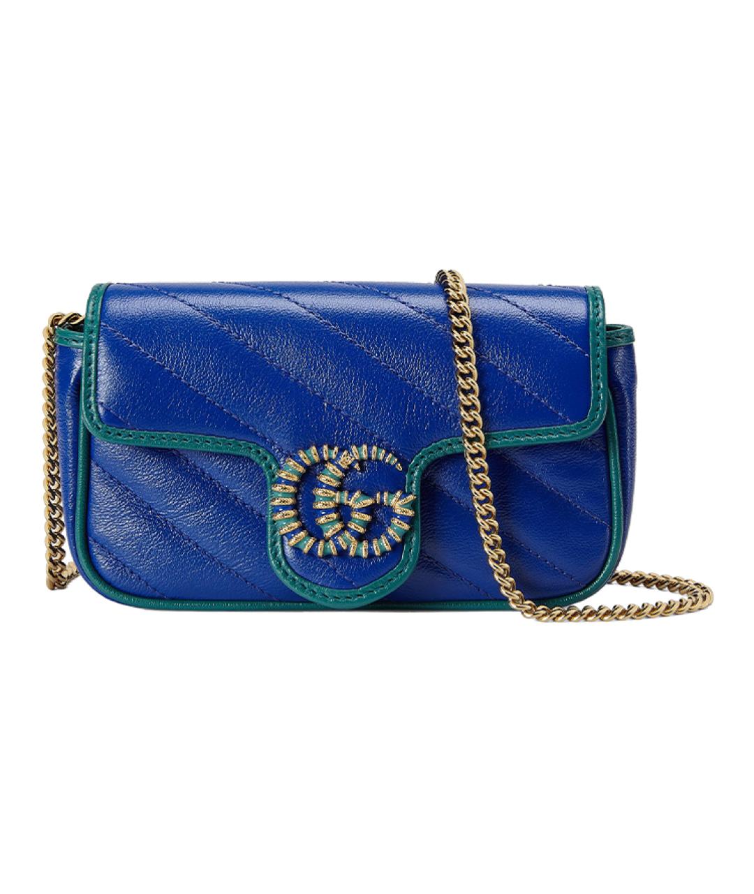GUCCI Синяя кожаная сумка через плечо, фото 1