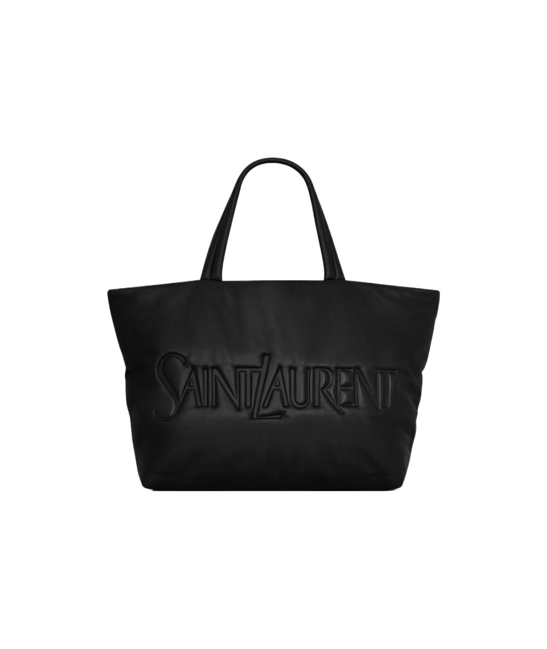 SAINT LAURENT Черная кожаная сумка на плечо, фото 1