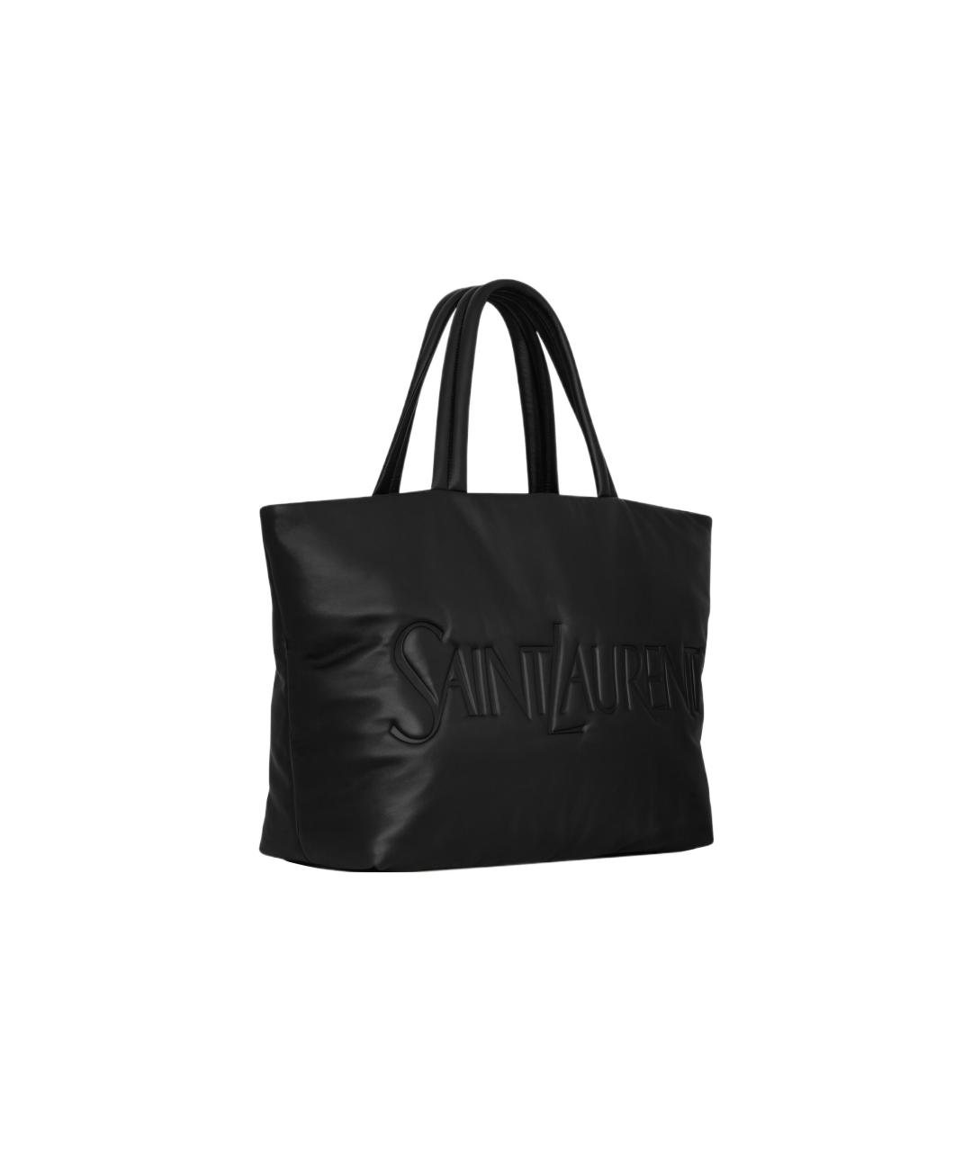 SAINT LAURENT Черная кожаная сумка на плечо, фото 2
