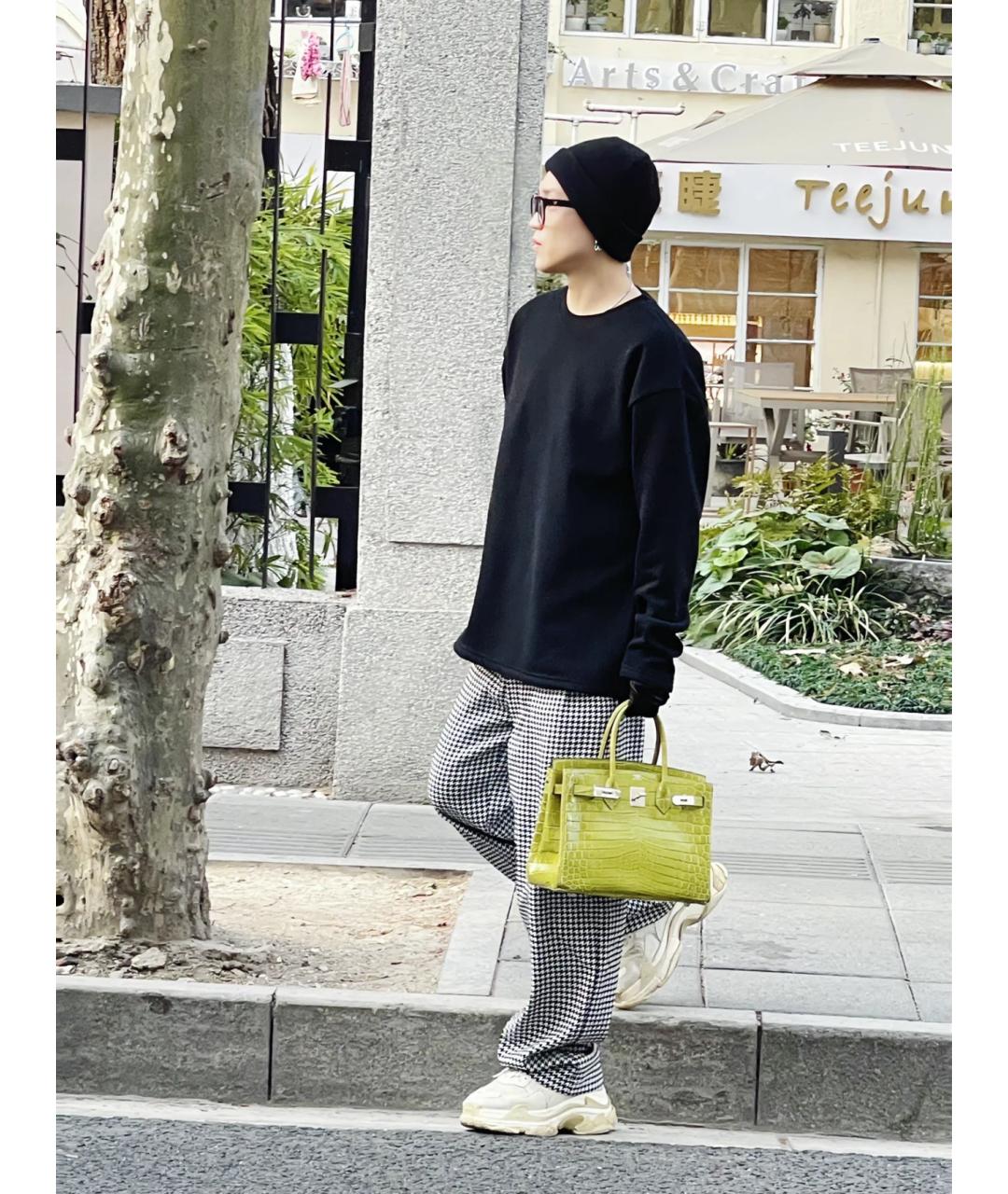 HERMES Зеленая сумка с короткими ручками из экзотической кожи, фото 7