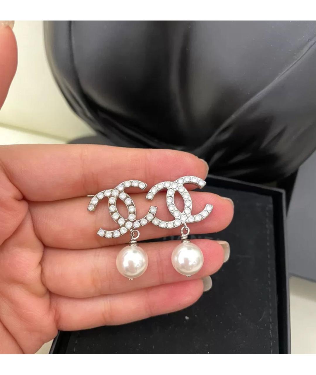 CHANEL Серебряные серьги, фото 2