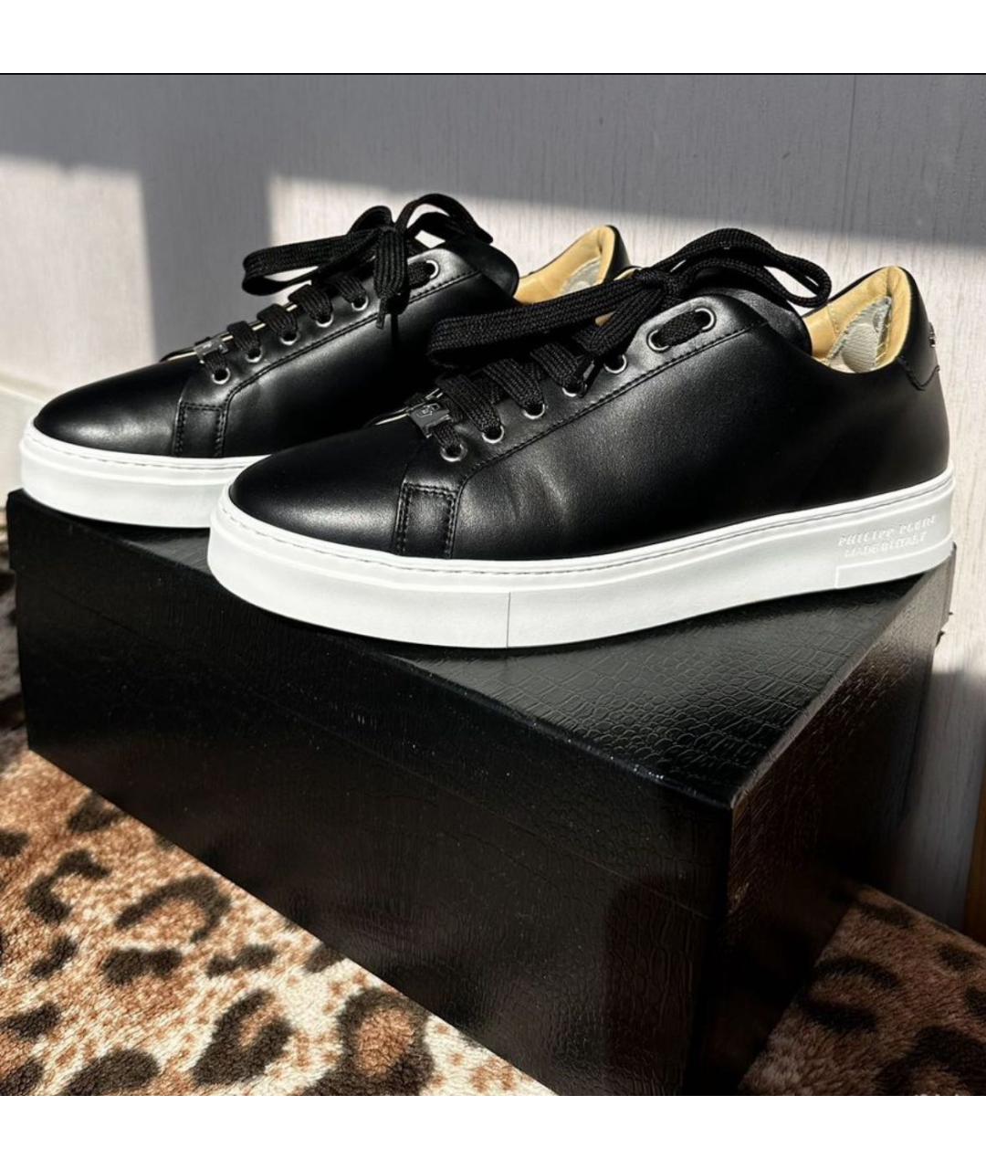 PHILIPP PLEIN Черные низкие кроссовки / кеды, фото 5