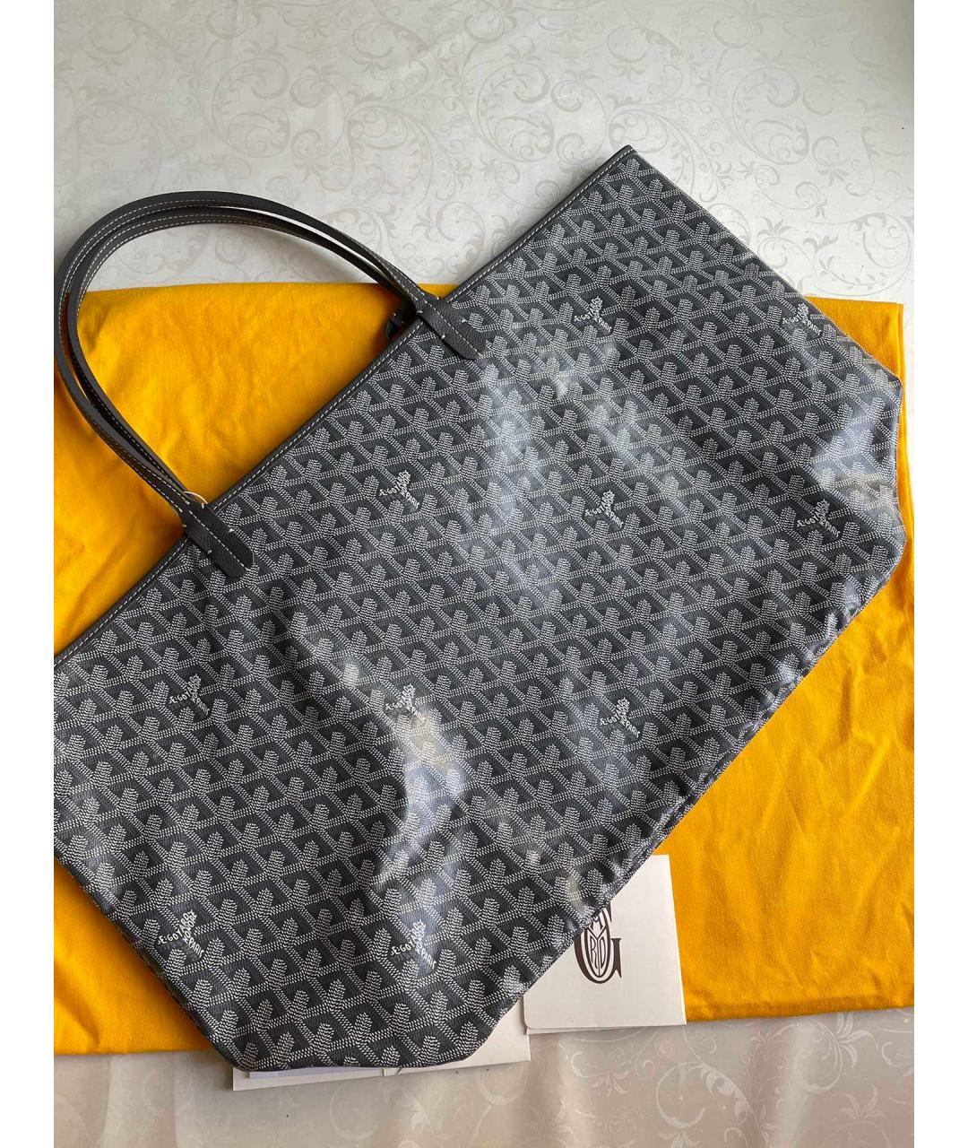 GOYARD Серая деним сумка тоут, фото 3