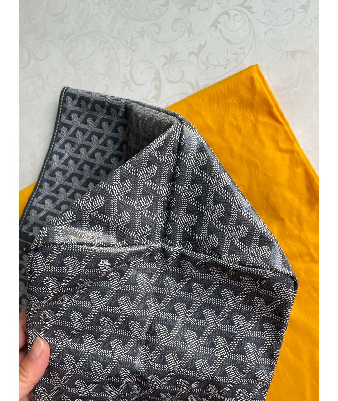 GOYARD Серая деним сумка тоут, фото 4