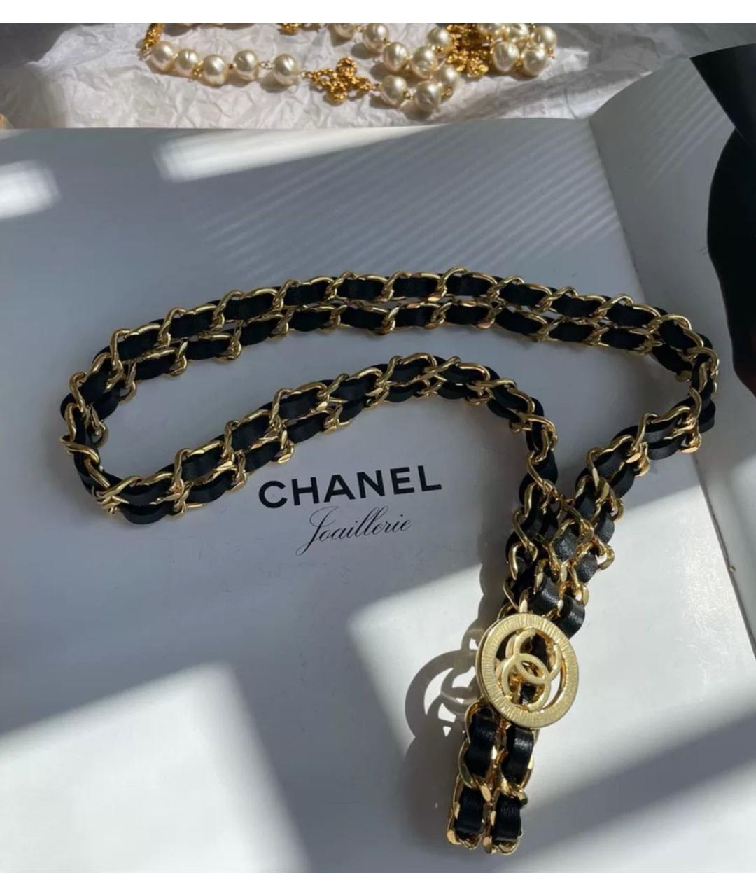 CHANEL Черный кожаный ремень, фото 3