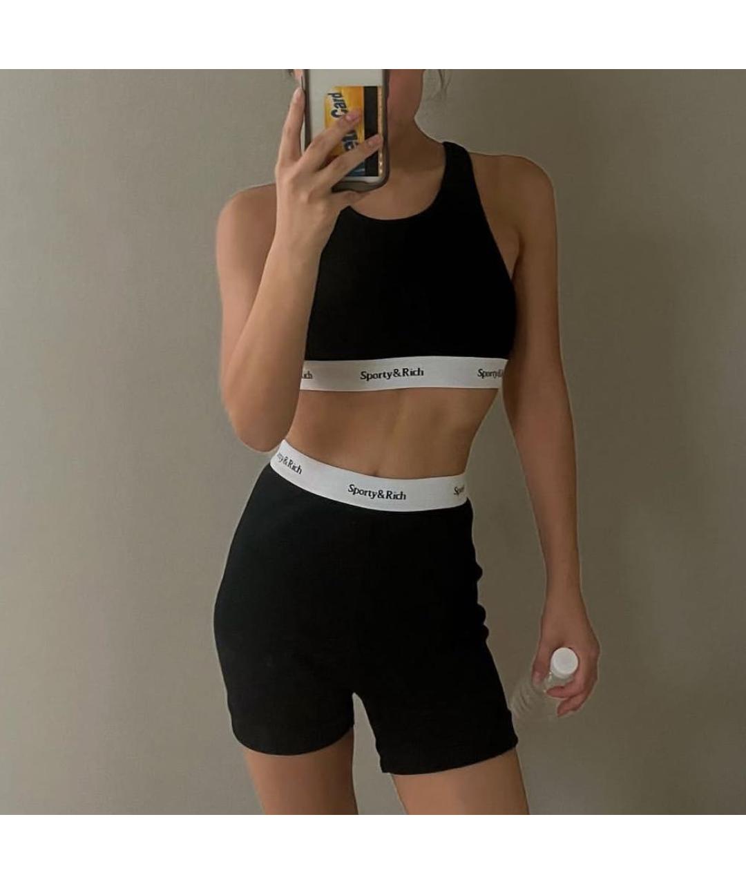 SPORTY AND RICH Черный хлопковый спортивные костюмы, фото 3