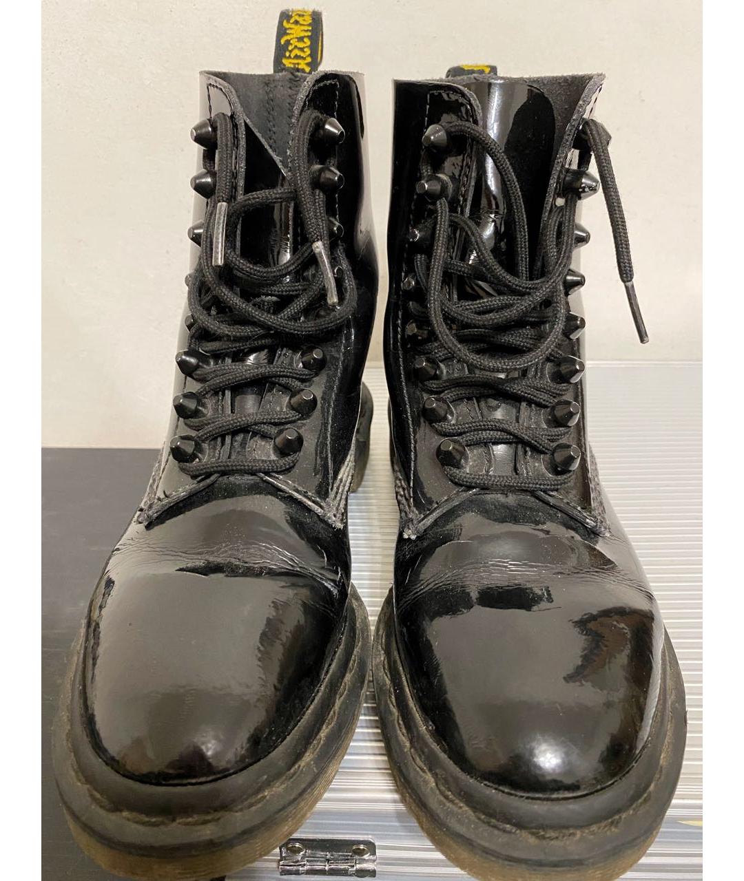 DR. MARTENS Черные ботинки из лакированной кожи, фото 2