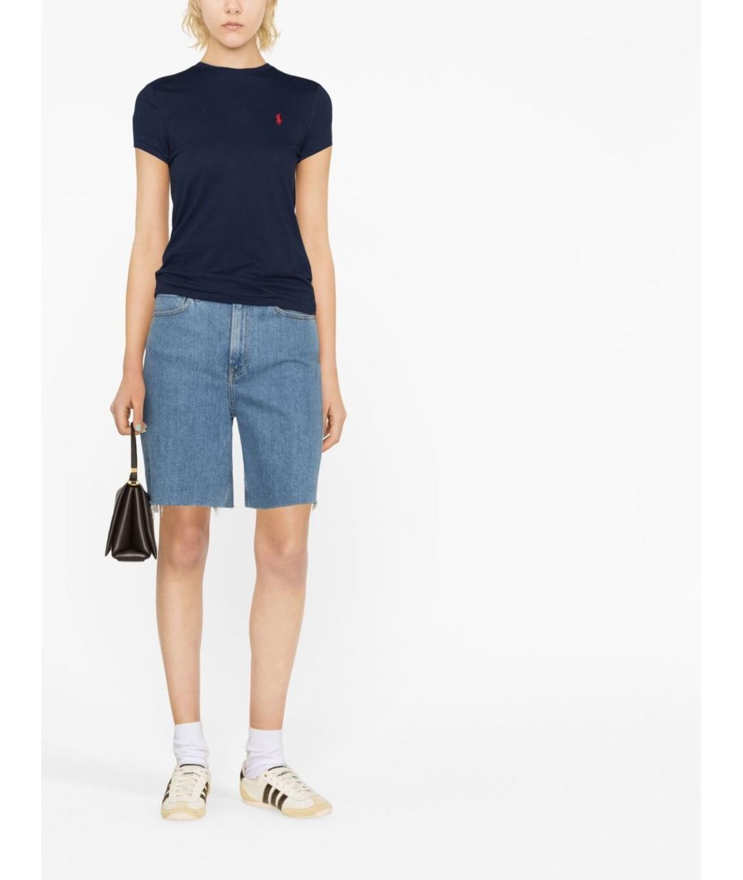 POLO RALPH LAUREN Синяя хлопковая футболка, фото 2