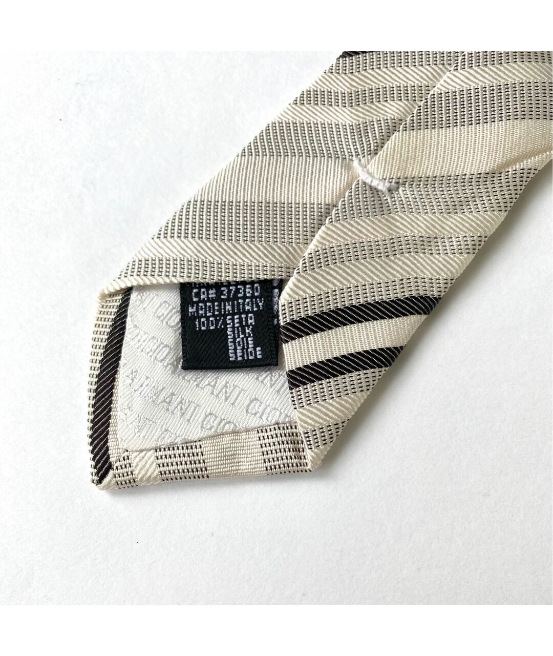 GIORGIO ARMANI Бежевый шелковый галстук, фото 3
