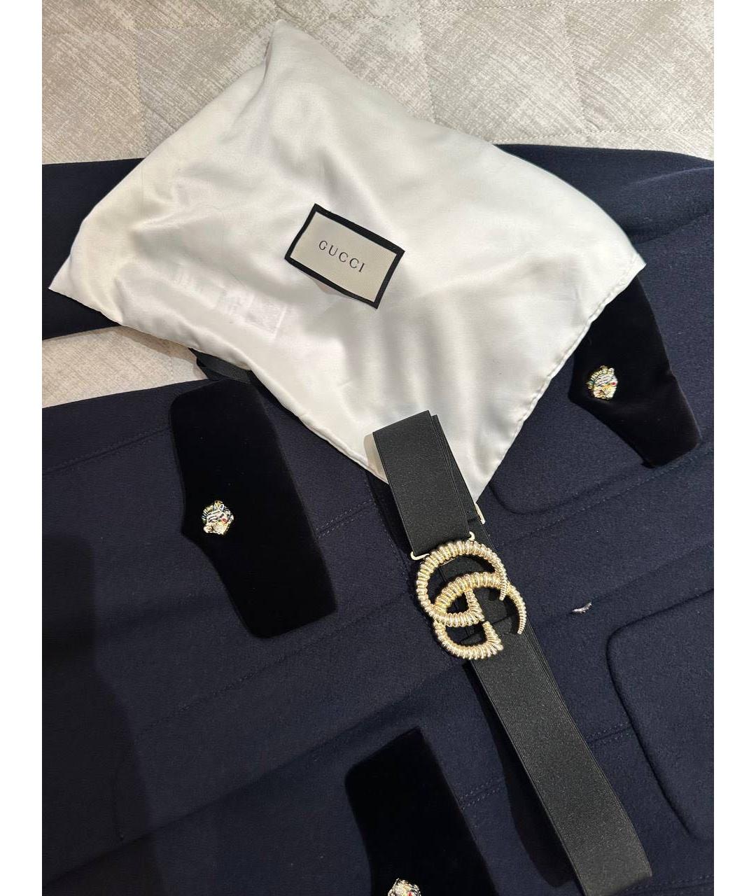 GUCCI Темно-синее шерстяное пальто, фото 2