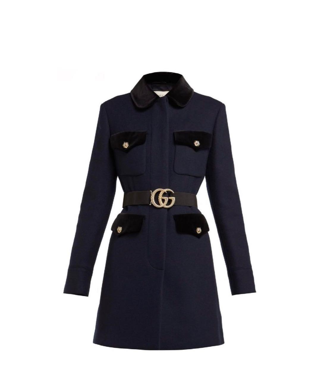 GUCCI Темно-синее шерстяное пальто, фото 5