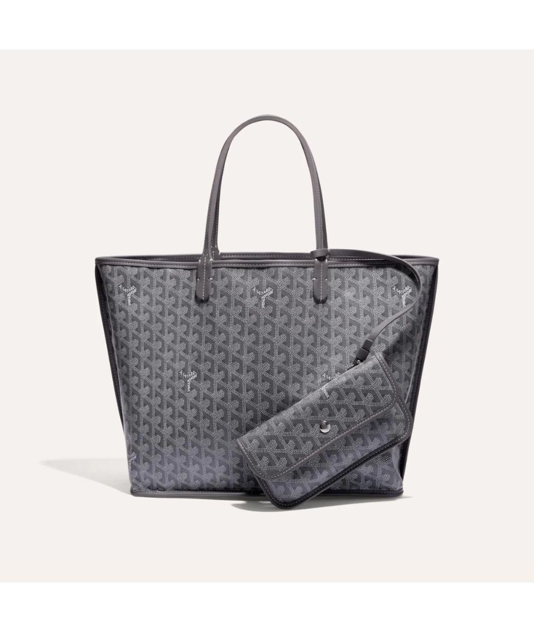 GOYARD Антрацитовая кожаная сумка тоут, фото 7