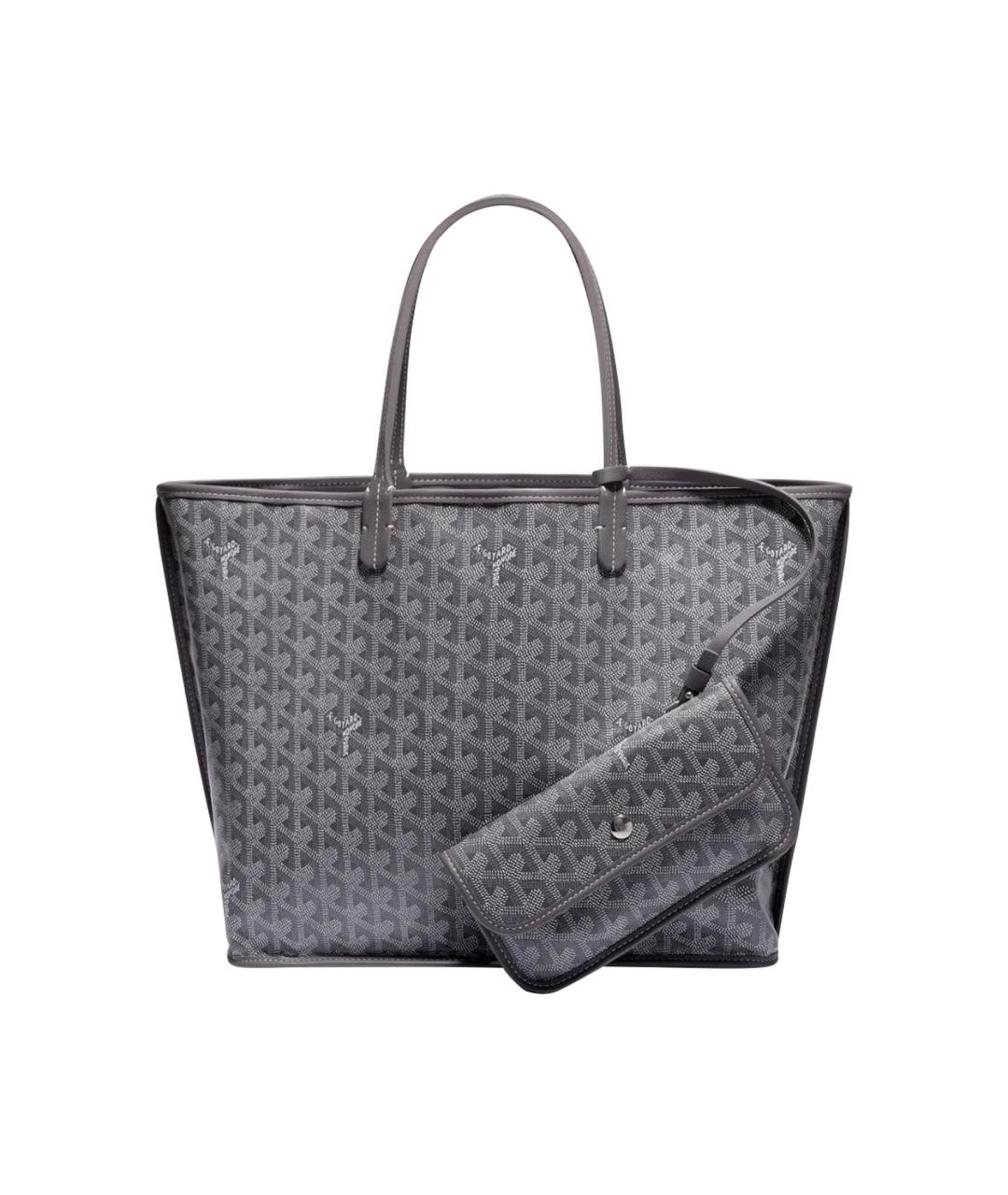 GOYARD Антрацитовая кожаная сумка тоут, фото 1