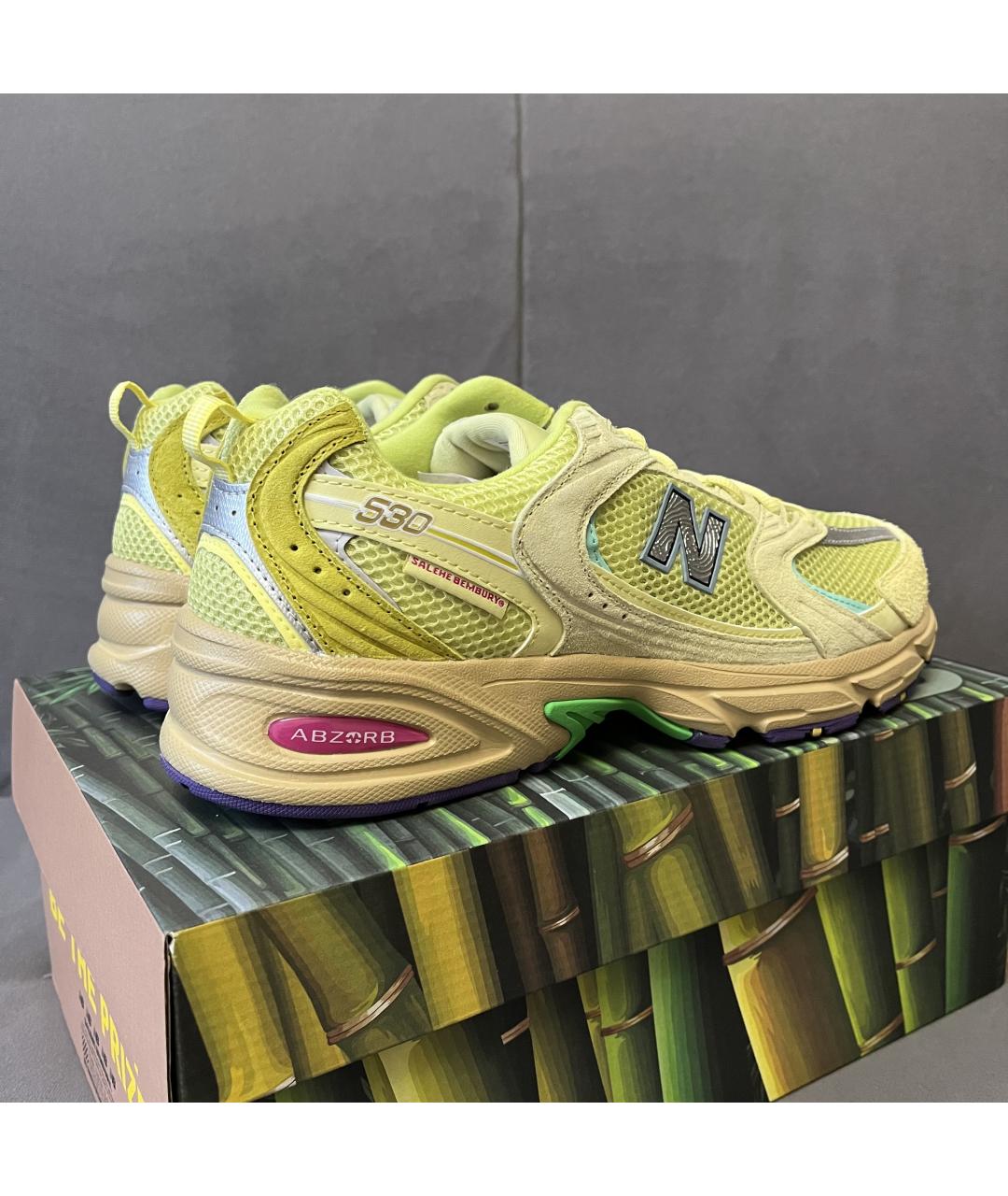 NEW BALANCE Желтые замшевые низкие кроссовки / кеды, фото 7