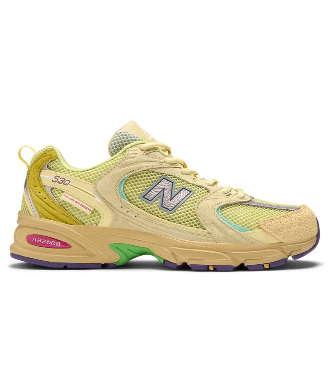 NEW BALANCE Желтые замшевые низкие кроссовки / кеды, фото 1