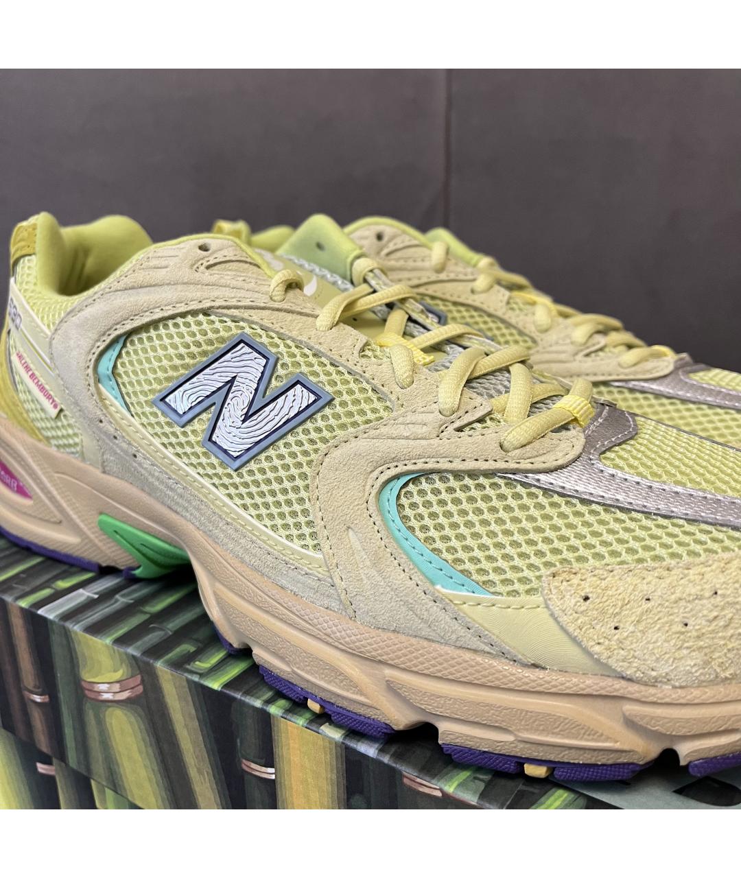 NEW BALANCE Желтые замшевые низкие кроссовки / кеды, фото 5