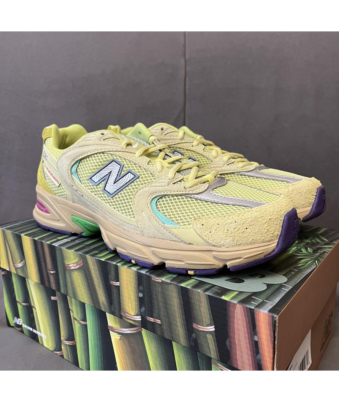 NEW BALANCE Желтые замшевые низкие кроссовки / кеды, фото 3
