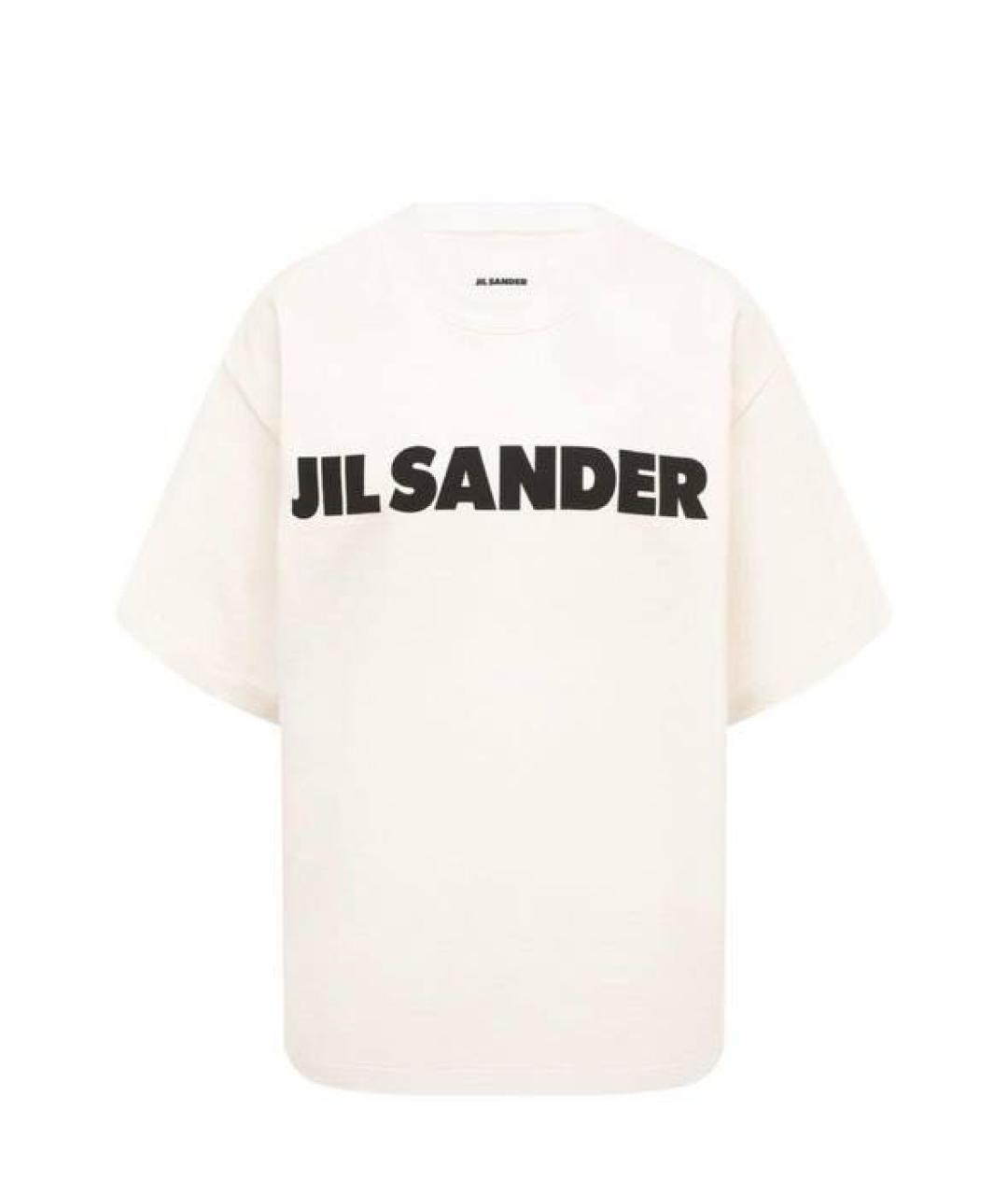 JIL SANDER Белая хлопковая футболка, фото 3