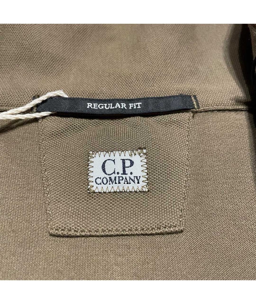 CP COMPANY Коричневое хлопковое поло с длинным рукавом, фото 5