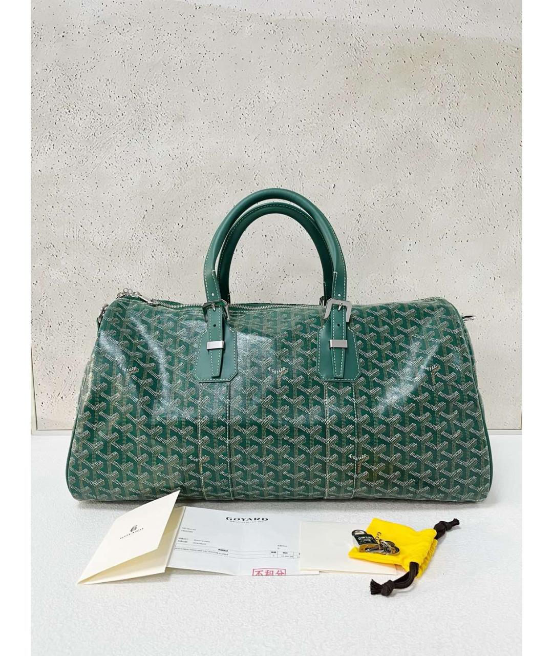 GOYARD Зеленая деним дорожная/спортивная сумка, фото 5