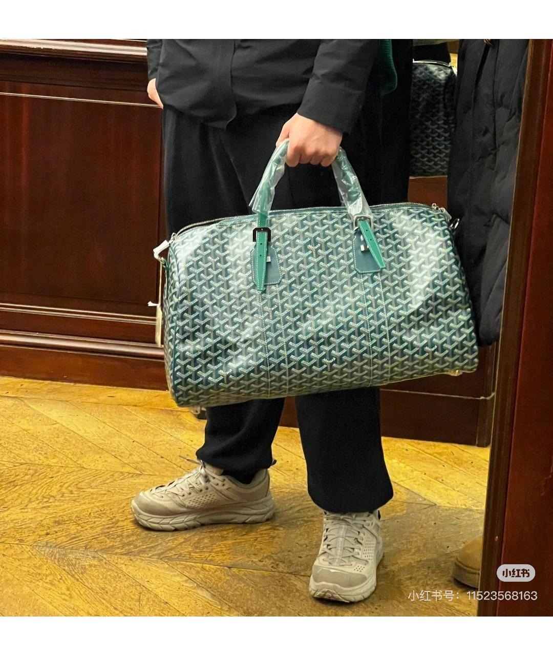 GOYARD Зеленая деним дорожная/спортивная сумка, фото 4