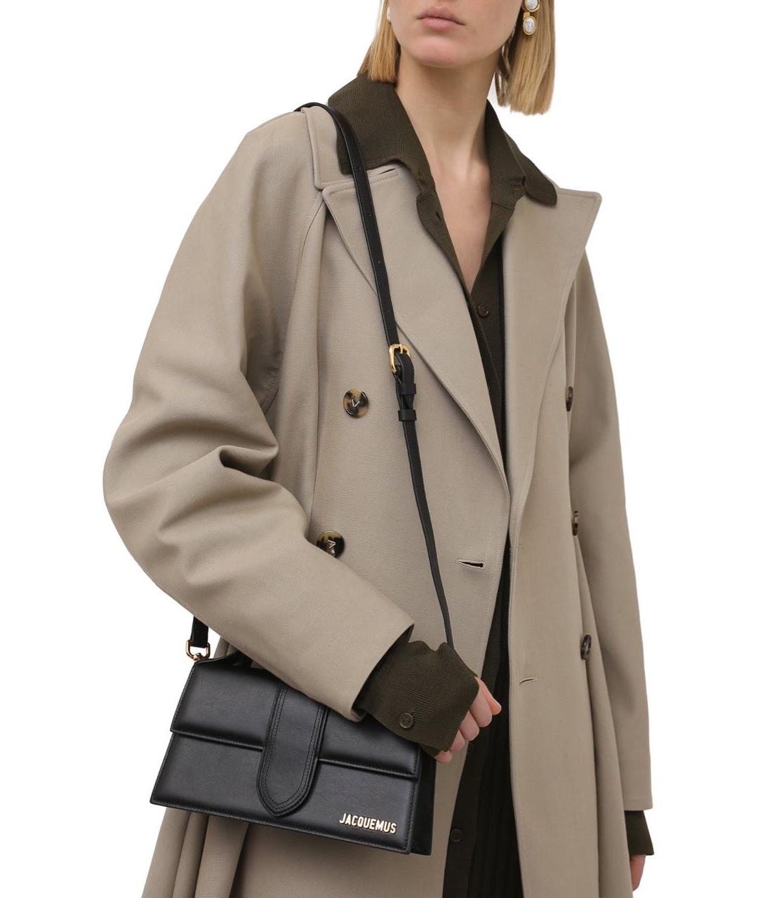 JACQUEMUS Черная кожаная сумка через плечо, фото 8