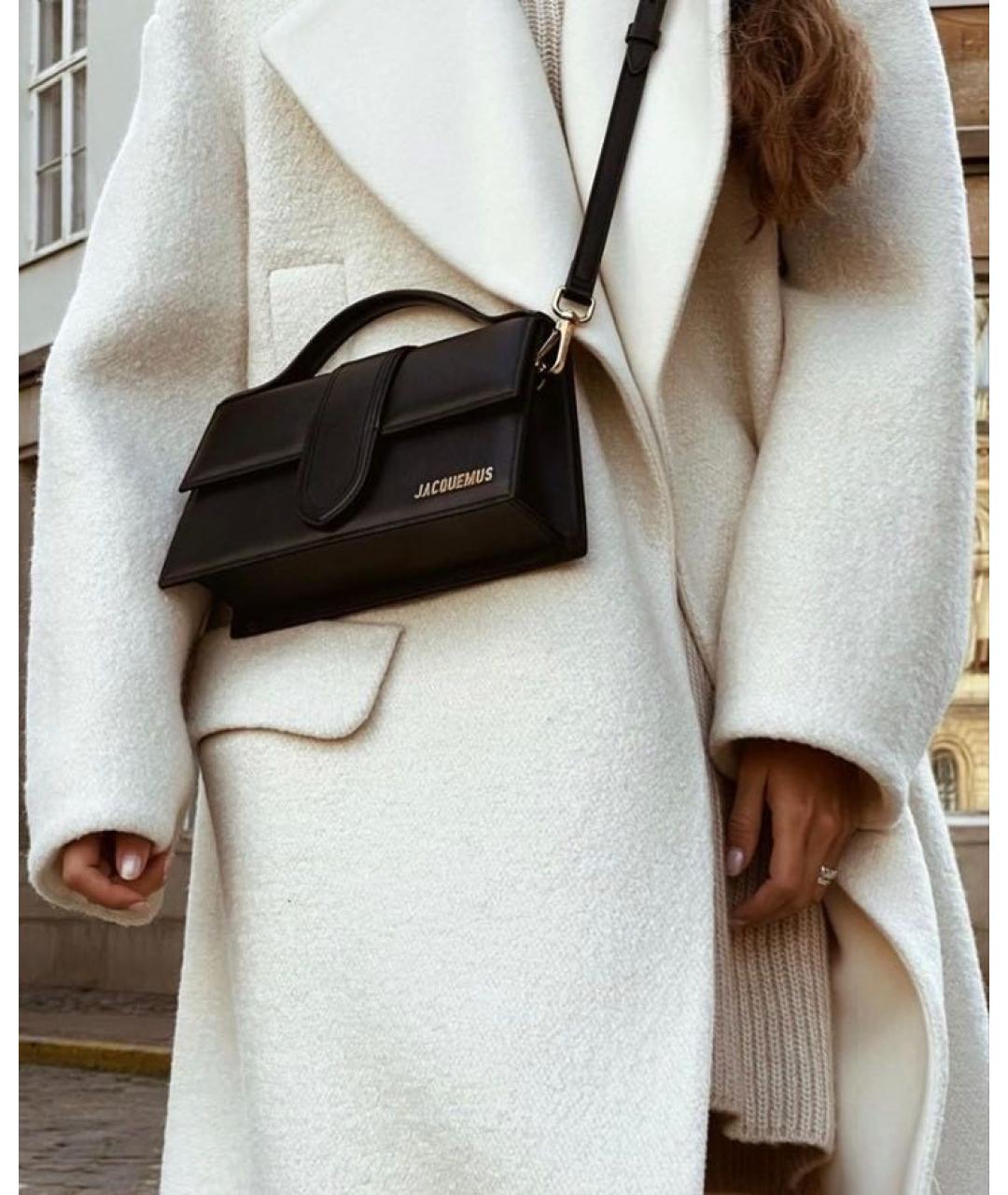 JACQUEMUS Черная кожаная сумка через плечо, фото 7