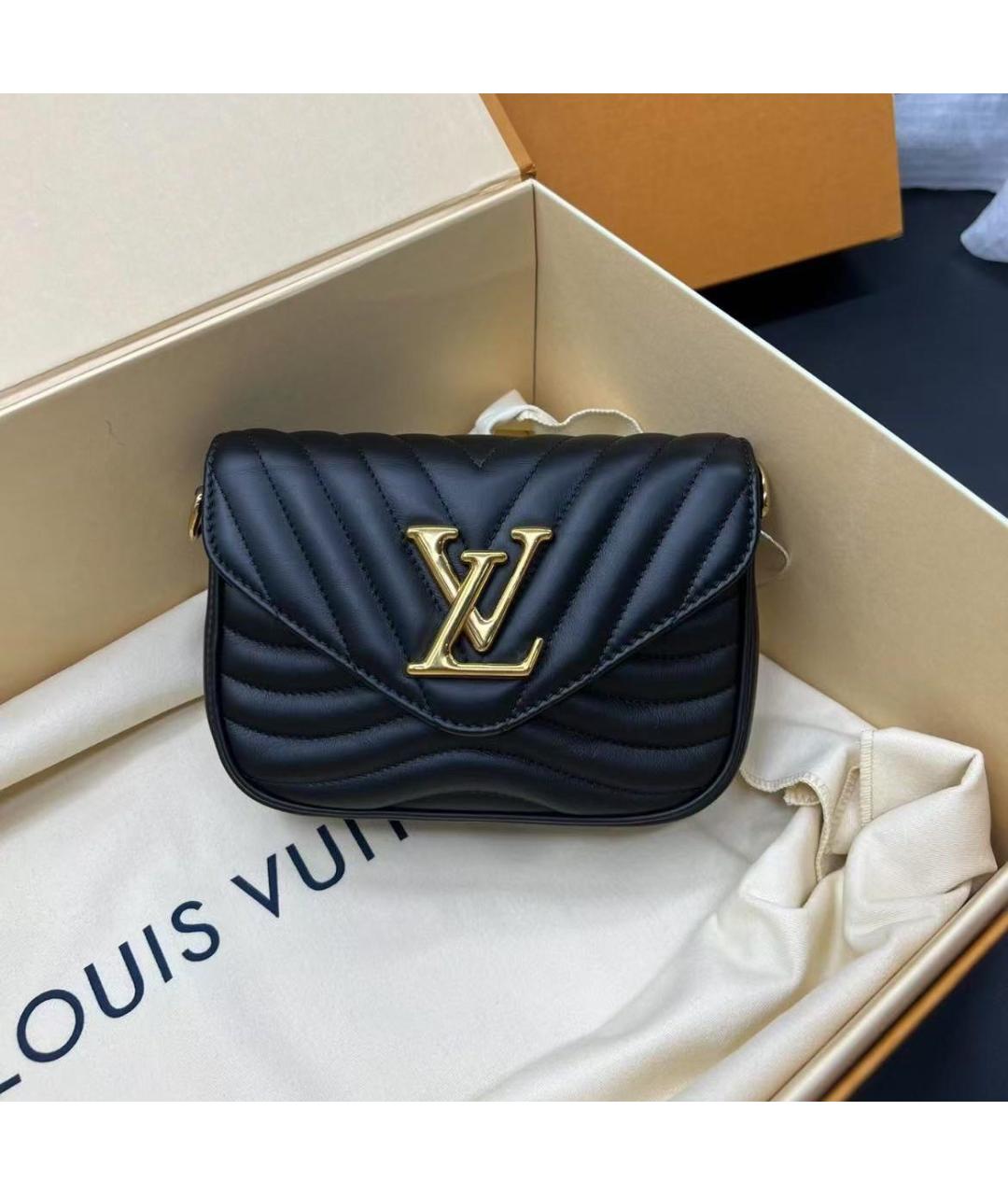 LOUIS VUITTON Черная кожаная сумка через плечо, фото 9