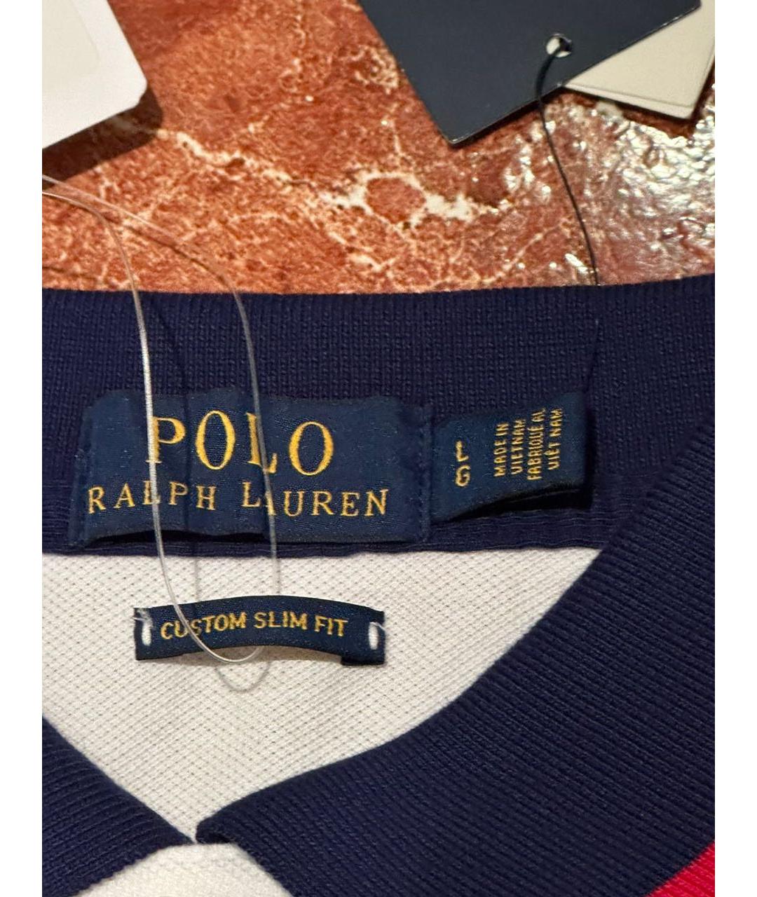 POLO RALPH LAUREN Мульти хлопковое поло с коротким рукавом, фото 6