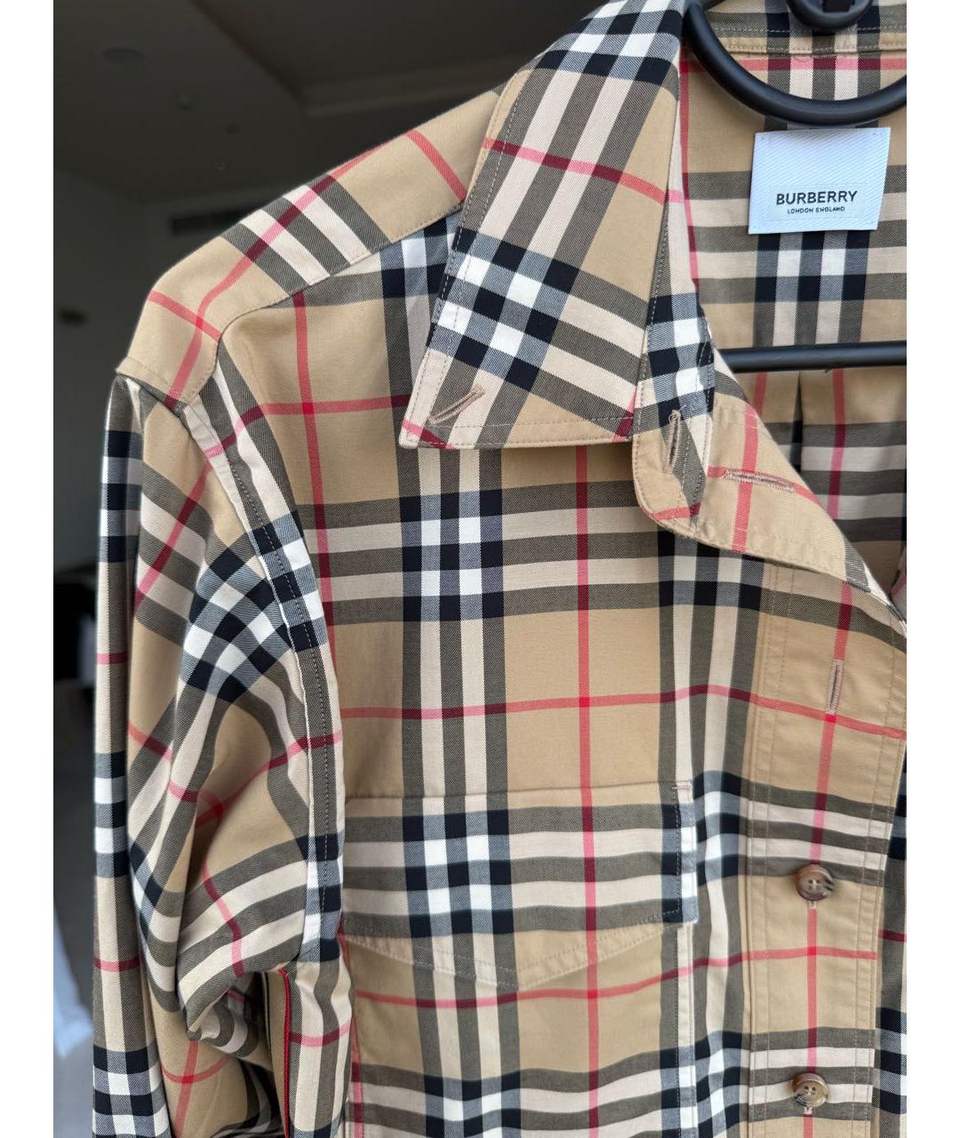 BURBERRY Коричневая хлопковая рубашка, фото 8