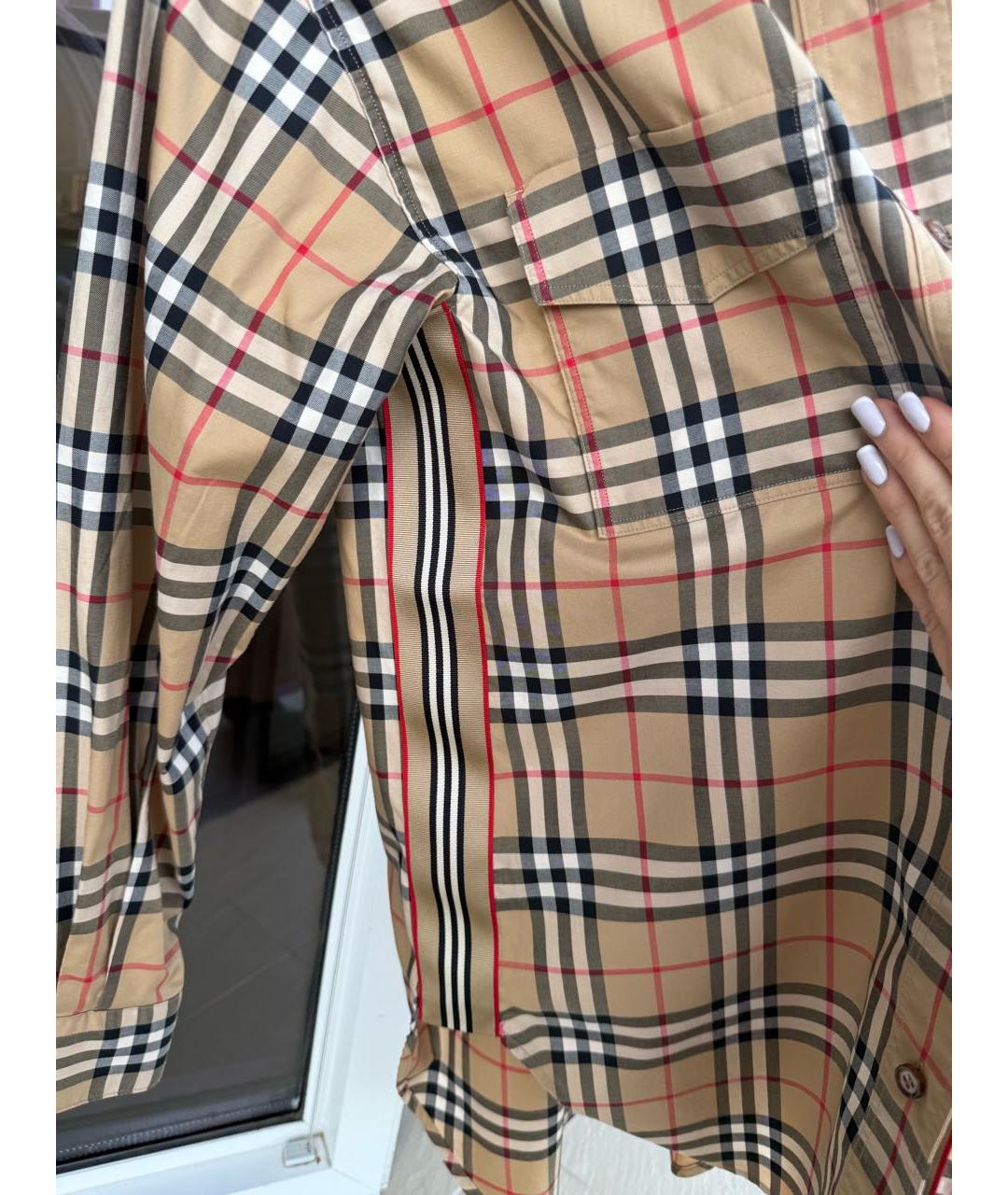 BURBERRY Коричневая хлопковая рубашка, фото 6