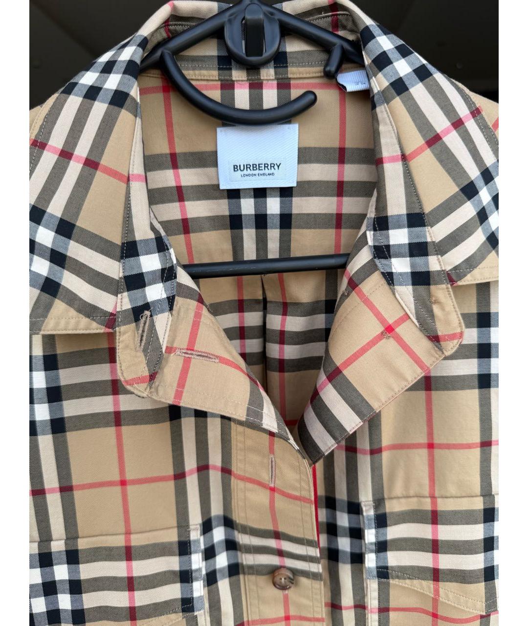 BURBERRY Коричневая хлопковая рубашка, фото 3