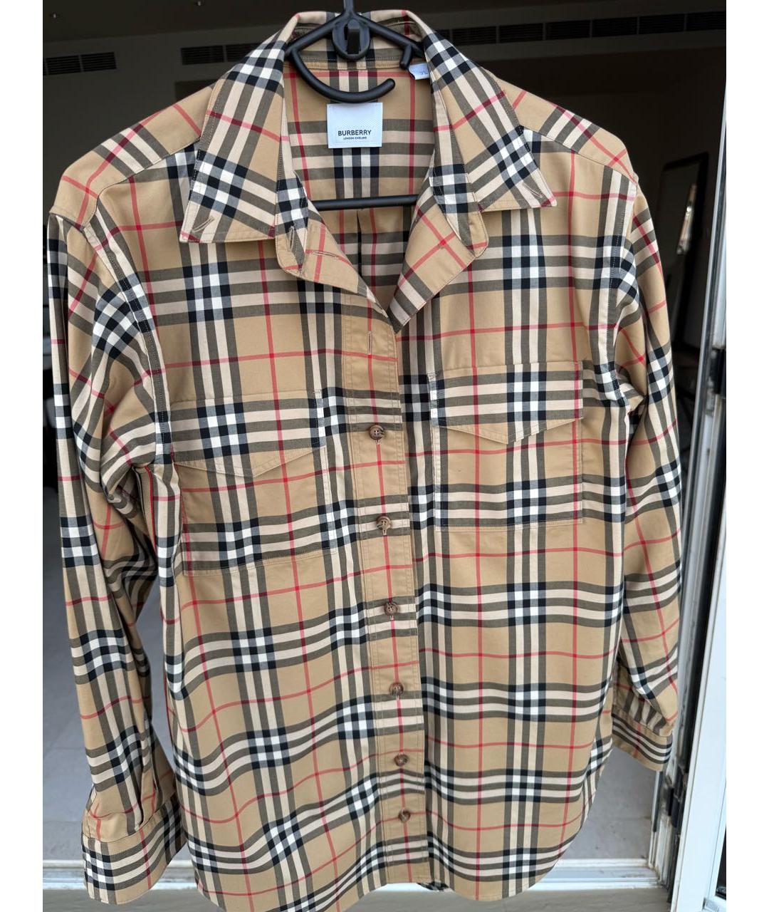 BURBERRY Коричневая хлопковая рубашка, фото 9