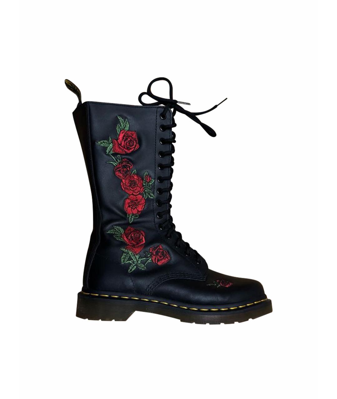 DR. MARTENS Черные кожаные ботинки, фото 1