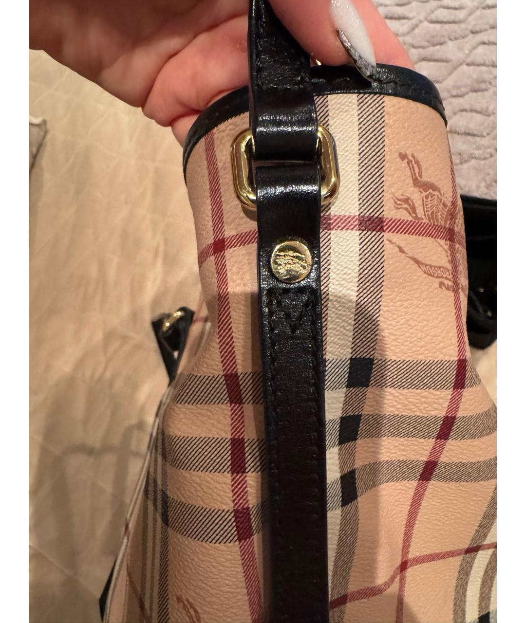 BURBERRY Бежевая кожаная сумка тоут, фото 6